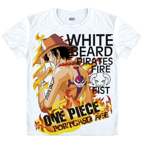 T-shirt One Piece Ace Aux Poings Ardents
