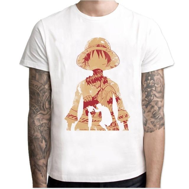 T-shirt One Piece Luffy Et Shanks