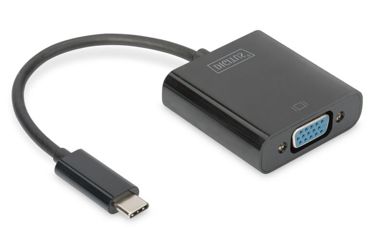 adaptateur usb c vers vga sur une table