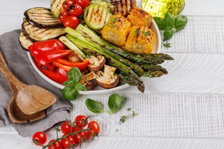 assiette coloree de legumes varies