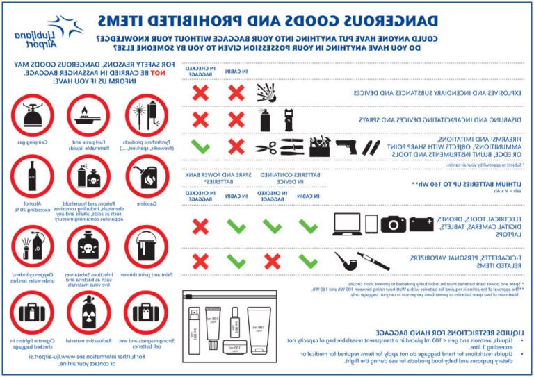 bagages a main avec objets interdits