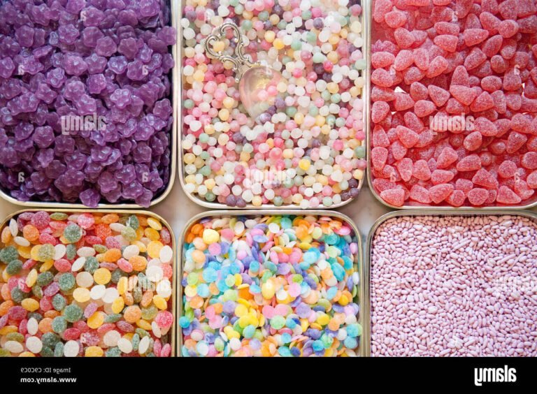 bonbons colores dans une confiserie artisanale