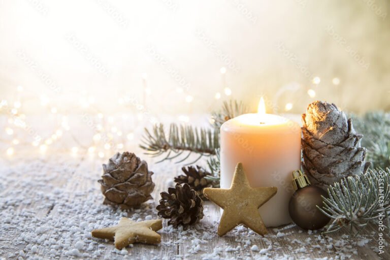 bougies decorees avec des elements naturels