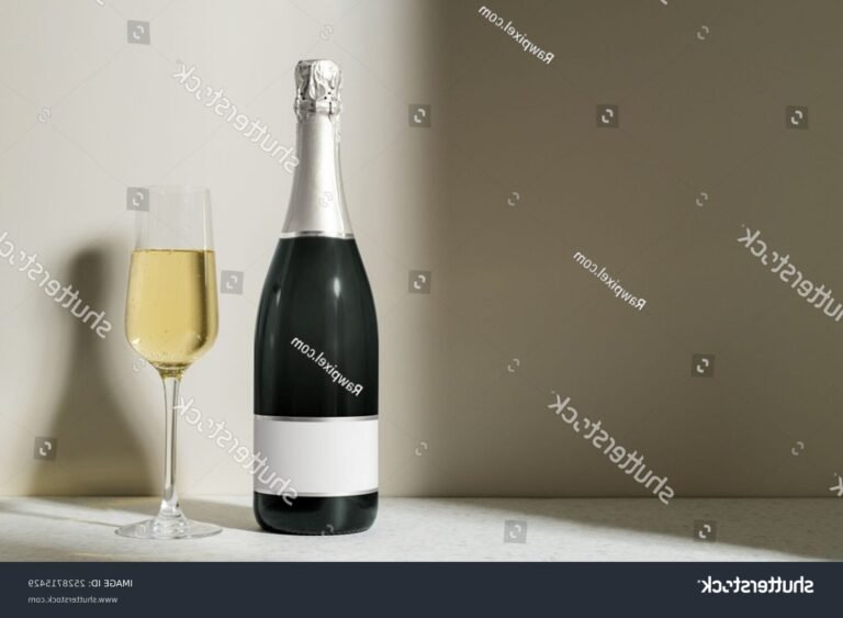 bouteille de champagne dans un verre elegant
