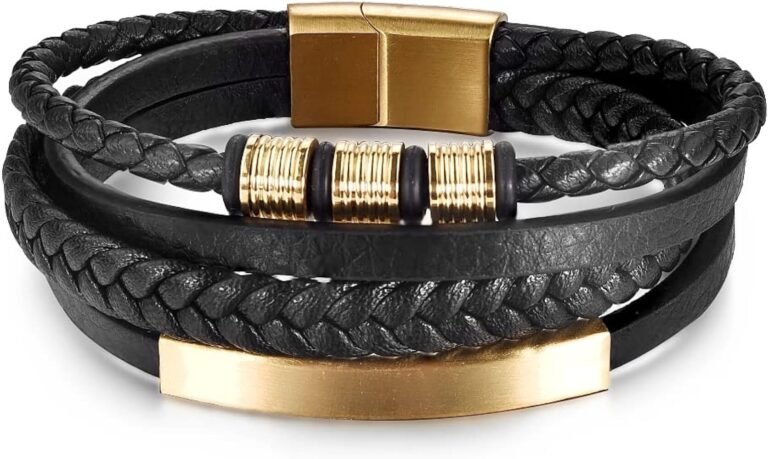bracelets en cuir et en acier pour hommes