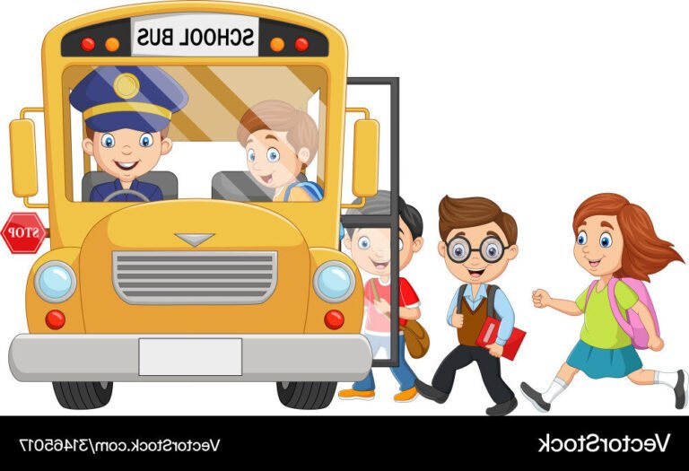bus scolaire avec enfants a bord