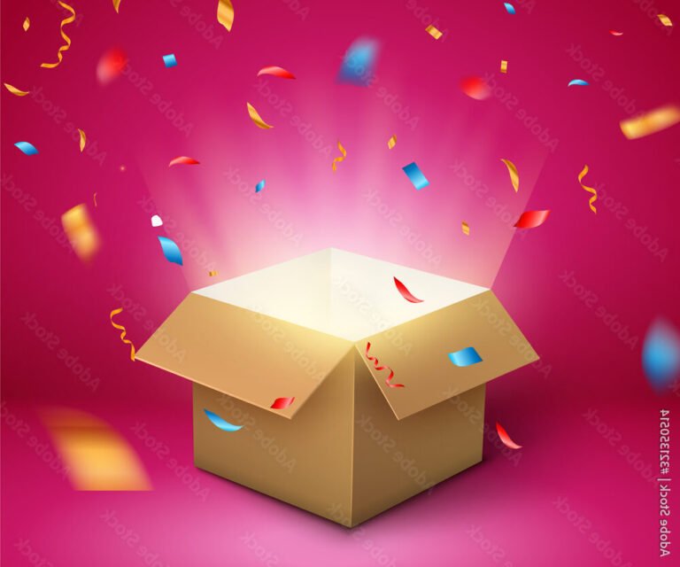 cadeau surprise dans une boite decoree