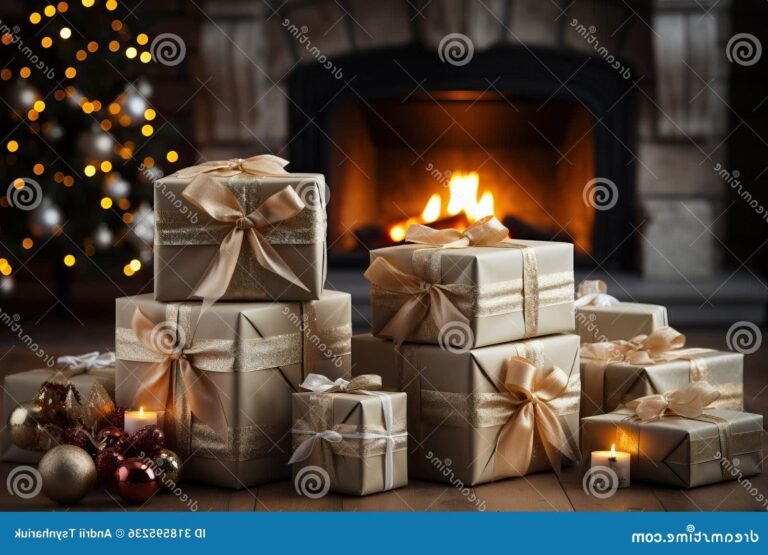 cadeaux de noel sous un sapin lumineux