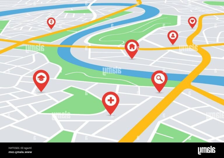 carte avec coordonnees gps marquees