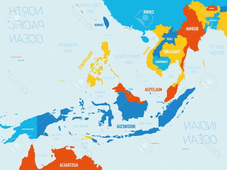 Quel itinéraire privilégier pour un voyage en Asie du Sud-Est 1 carte coloree de lasie du sud est