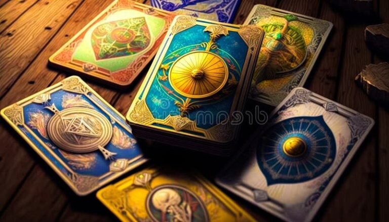 cartes de tarot disposees sur une table