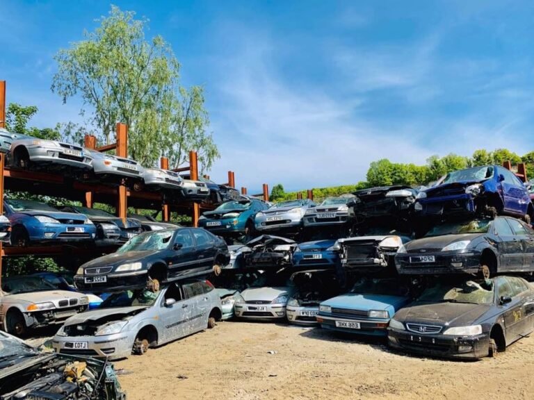 casse auto avec vehicules en attente