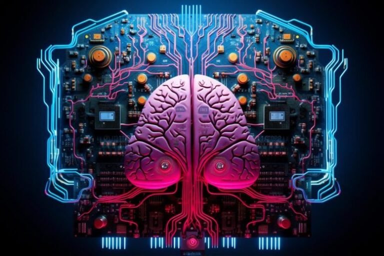 cerveau humain et circuits electroniques fusionnes