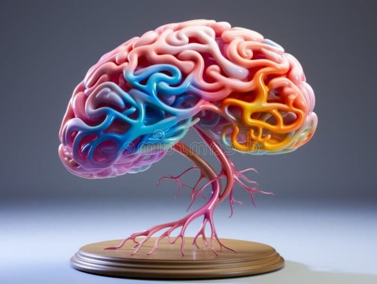 cerveau humain illustre avec emotions variees