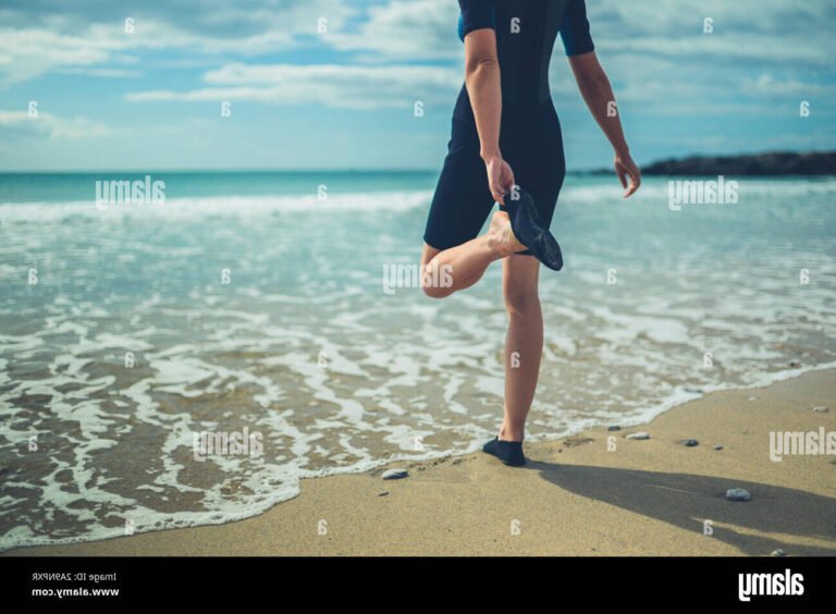 chaussures impermeables sur une plage