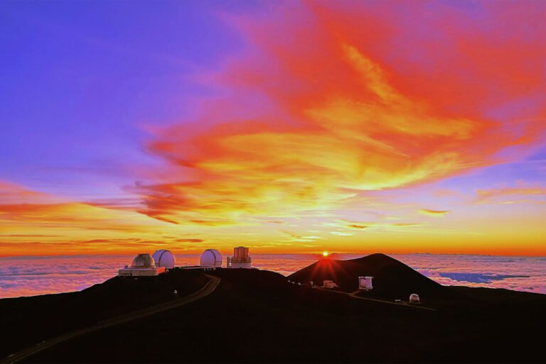 coucher de soleil sur le mauna kea