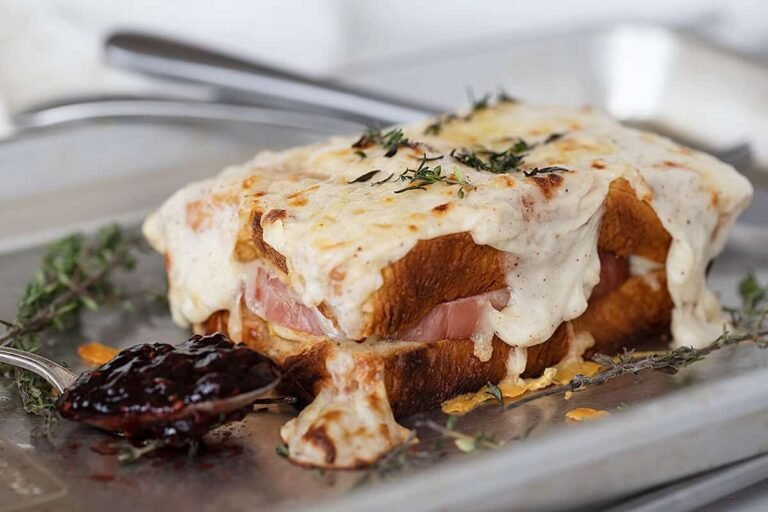 croque monsieur dore au four avec bechamel