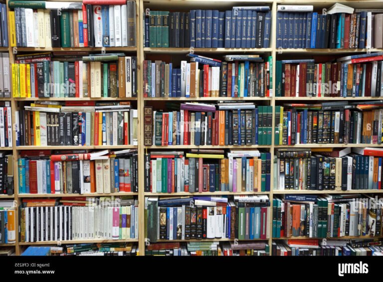 des etageres remplies de livres colores