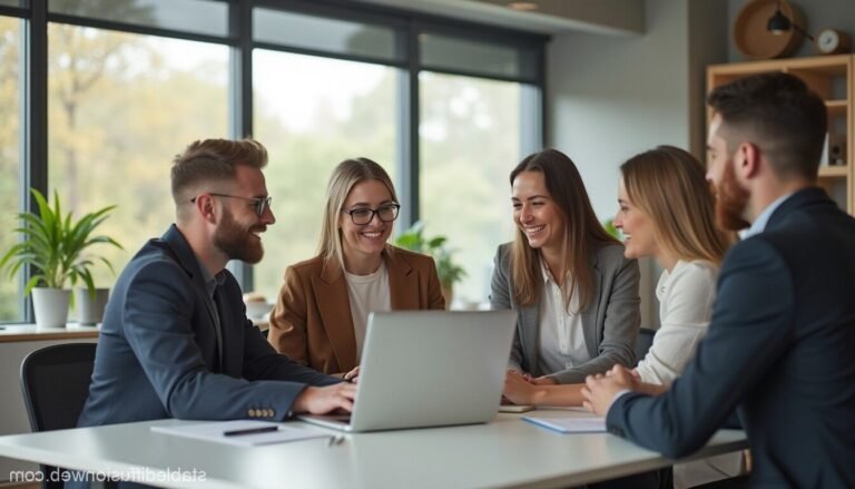 des professionnels collaborant dans un bureau moderne