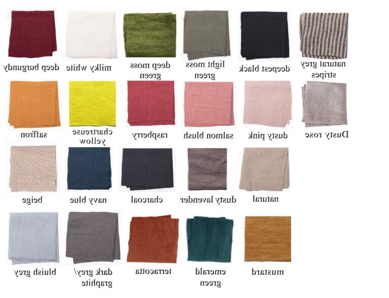 echantillons de tissu en lin colore