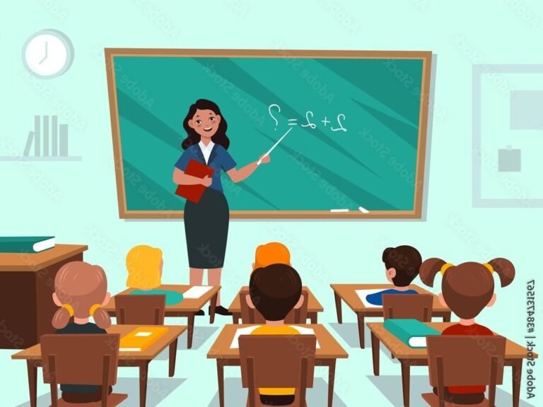 eleves en classe avec un tableau