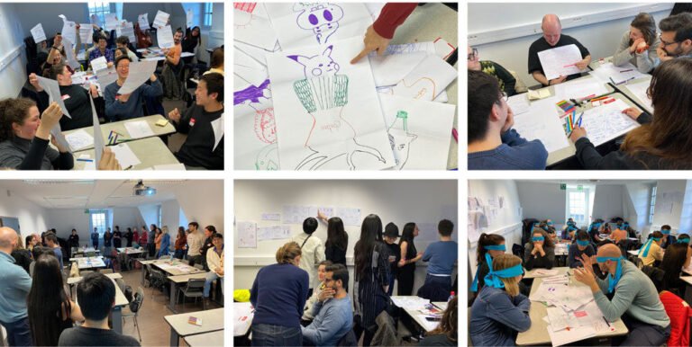 etudiants creatifs en atelier de design