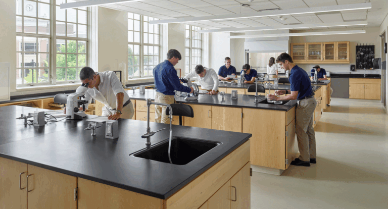 etudiants en classe preparatoire en laboratoire