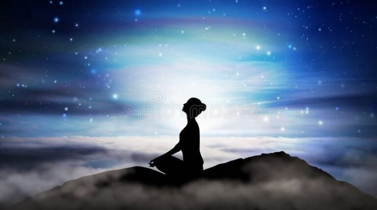 femme contemplant un paysage mystique