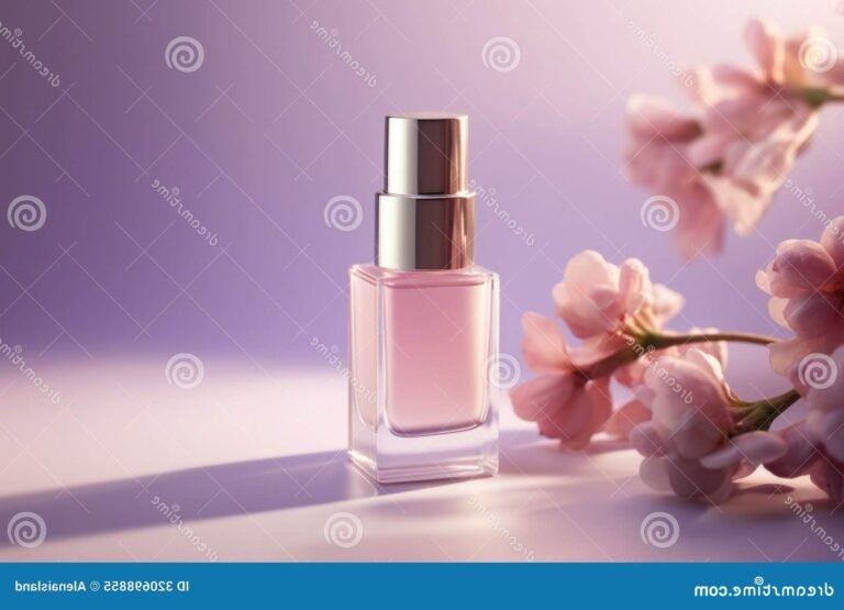 flacon de parfum elegant sur fond pastel