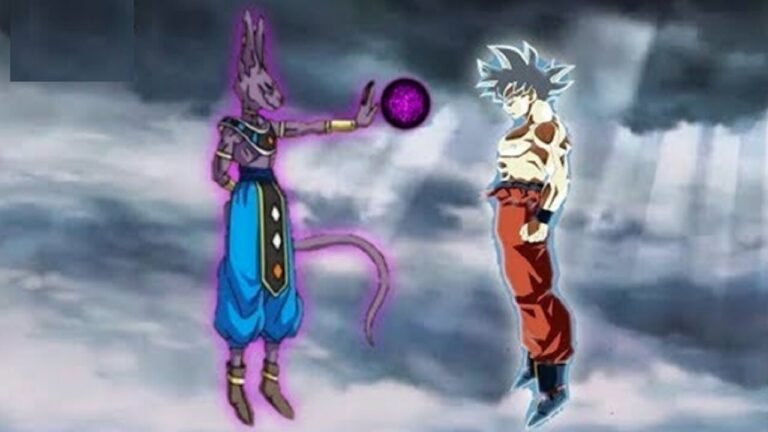 goku face a beerus dans un combat