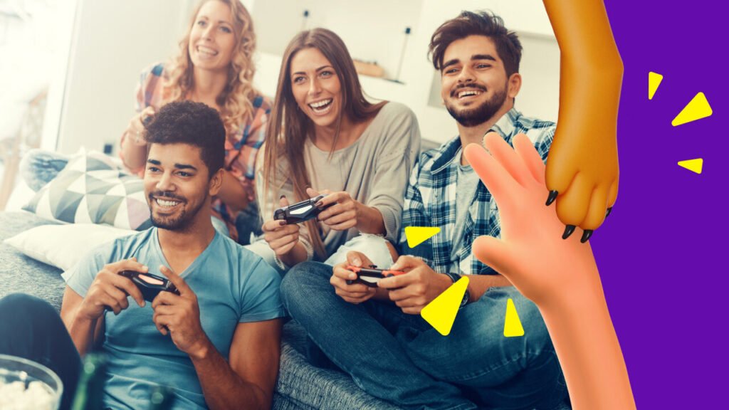 groupe damis jouant en ligne