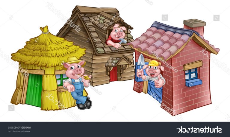 illustration des trois petits cochons