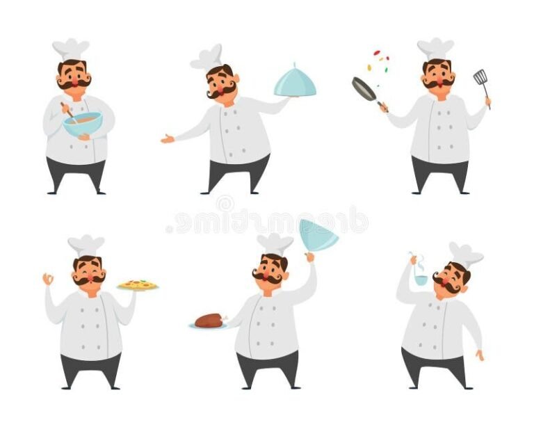 illustration dun chef cuisinier en action