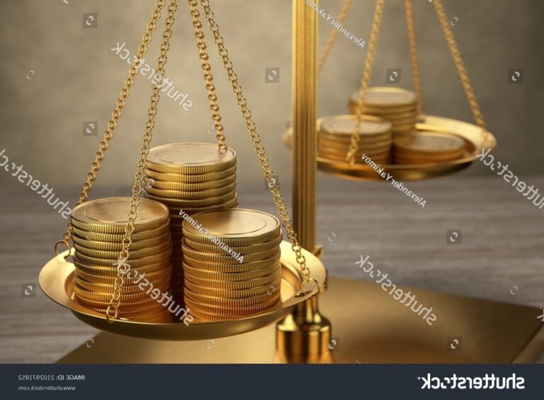 illustration dune balance avec des pieces