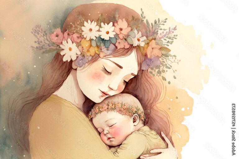 illustration dune mere et son enfant