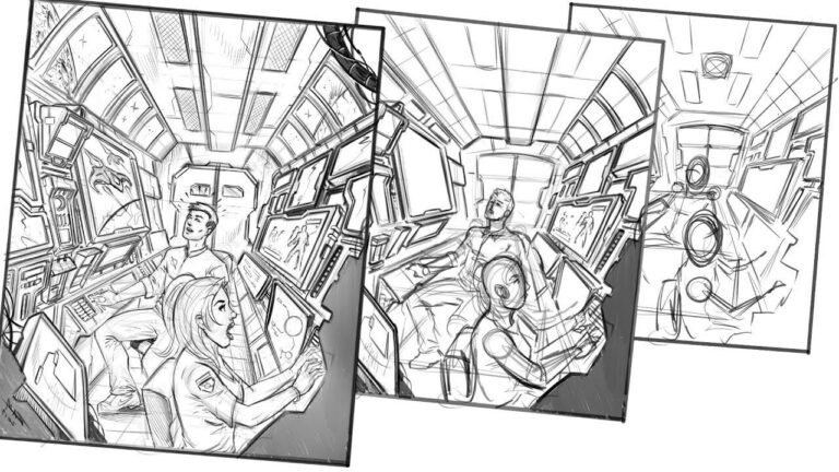 illustration dune scene de bande dessinee