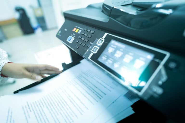 imprimante avec des documents en cours