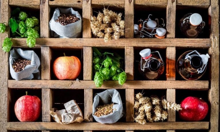 ingredients frais pour la fabrication de la biere