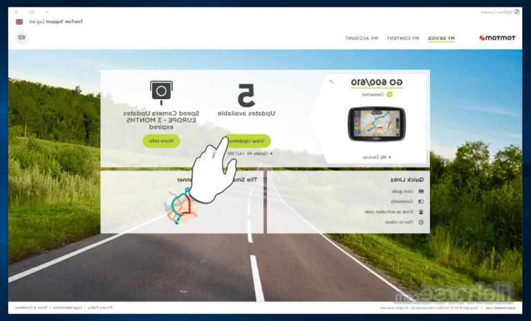 Comment utiliser TomTom MyDrive Connect pour mettre à jour votre GPS 11 interface de tomtom mydrive connect en action
