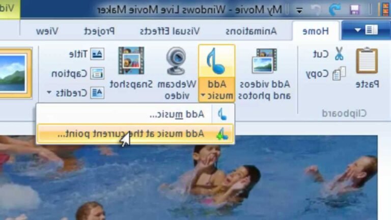 interface utilisateur de windows live movie maker