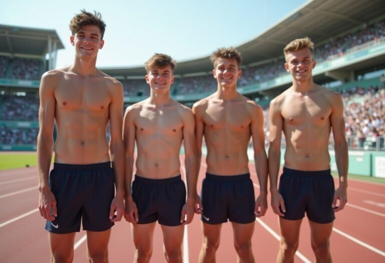 jeunes sportifs en action sur le terrain