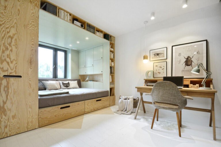 lit coffre moderne avec rangement integre