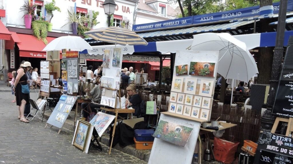 montmartre avec ses artistes de rue