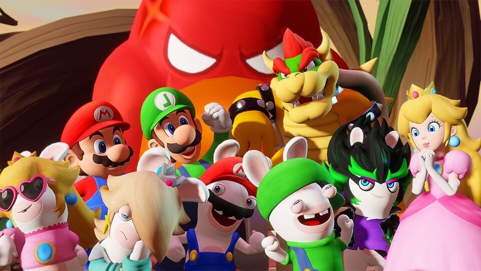 Quels sont les nouveaux personnages et pouvoirs dans Mario + Rabbids Sparks of Hope 1 nouveaux personnages mario et rabbids en action