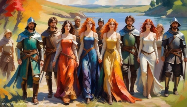 personnages colores de jeu medieval fantastique