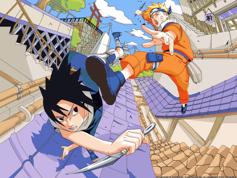 personnages de naruto en action dynamique