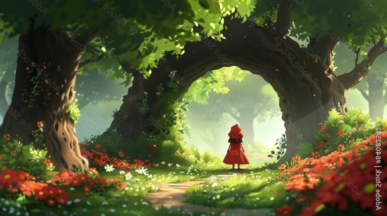 petit chaperon rouge dans une foret enchantee
