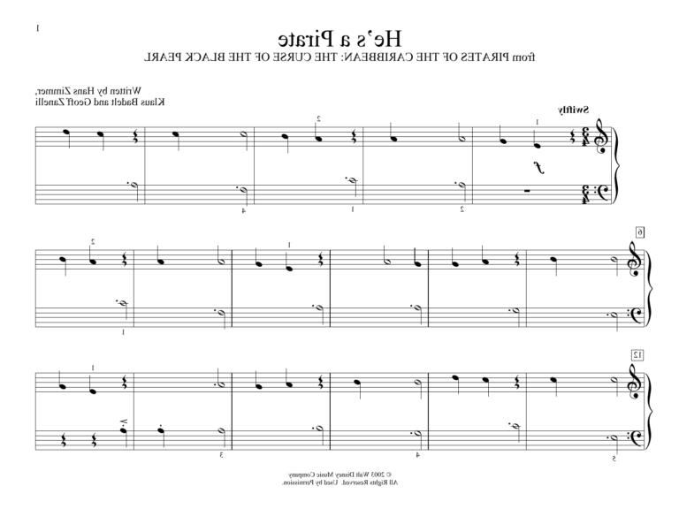 Comment jouer les musiques de Pirate des Caraïbes au piano 37 piano avec partition de musique pirate