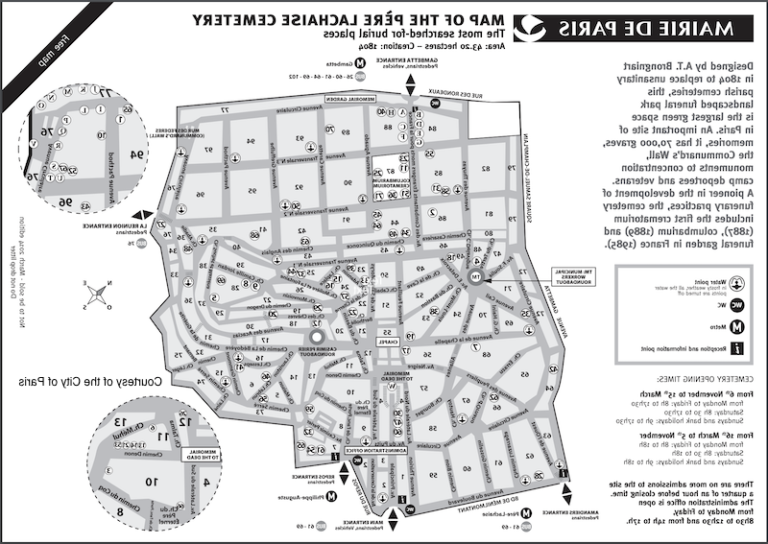 plan detaille du cimetiere du pere lachaise