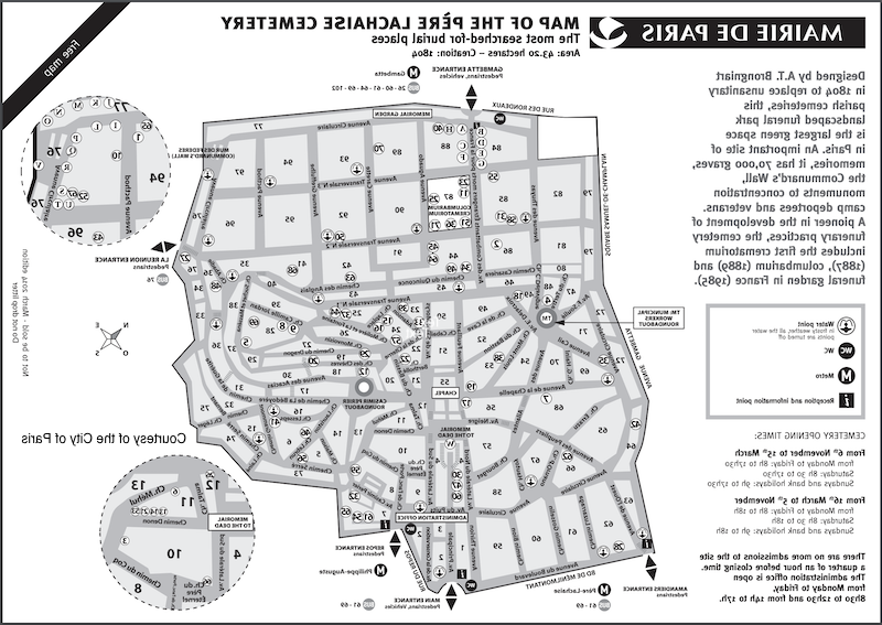 Où trouver une carte du cimetière du Père Lachaise à Paris 3 Où trouver une carte du cimetière du Père Lachaise à Paris